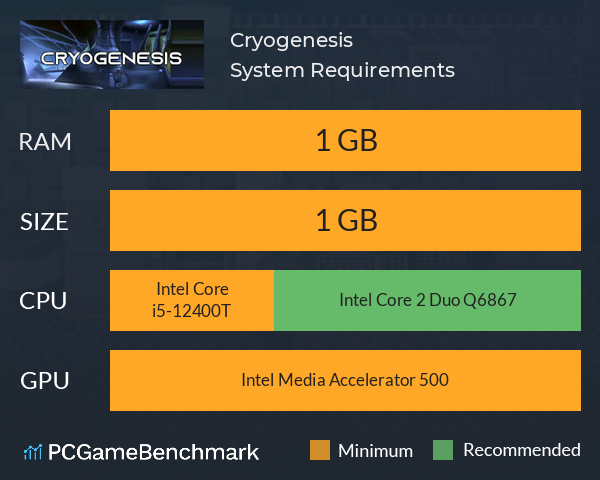 Cryogenesis System Requirements PC Graph - Can I Run Cryogenesis