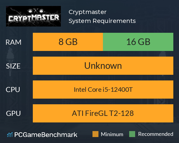 Cryptmaster System Requirements PC Graph - Can I Run Cryptmaster Cryptmaster System Requirements PC Graph - Can I Run Cryptmaster