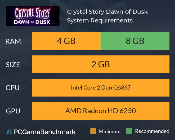 Crystal Story: Dawn of Dusk System Requirements PC Graph - Can I Run Crystal Story: Dawn of Dusk Crystal Story: Dawn of Dusk System Requirements PC Graph - Can I Run Crystal Story: Dawn of Dusk