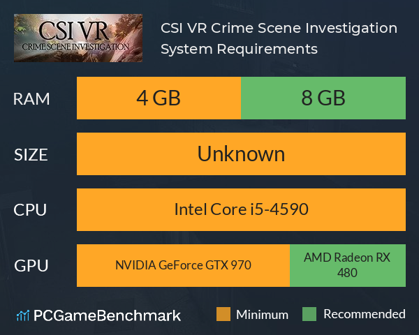 CSI VR: Crime Scene Investigation System Requirements PC Graph - Can I Run CSI VR: Crime Scene Investigation CSI VR: Crime Scene Investigation System Requirements PC Graph - Can I Run CSI VR: Crime Scene Investigation