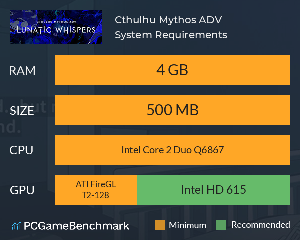 Cthulhu Mythos ADV 闇に囁く狂気 System Requirements PC Graph - Can I Run Cthulhu Mythos ADV 闇に囁く狂気 Cthulhu Mythos ADV 闇に囁く狂気 System Requirements PC Graph - Can I Run Cthulhu Mythos ADV 闇に囁く狂気