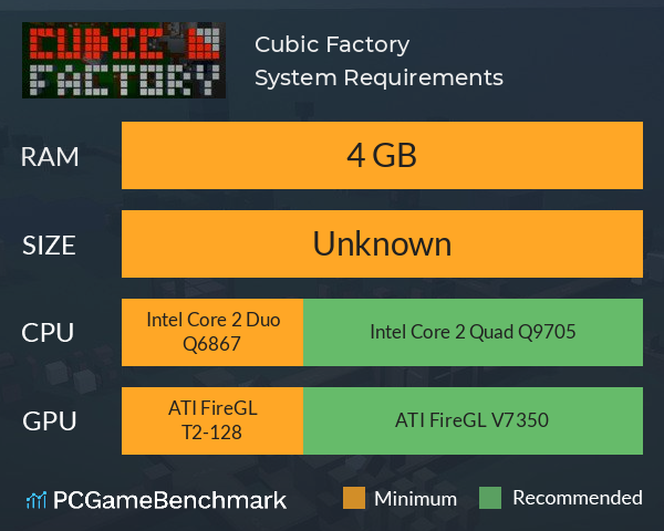 Cubic Factory System Requirements PC Graph - Can I Run Cubic Factory
