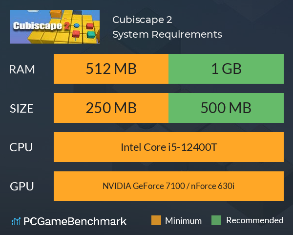 Cubiscape 2 System Requirements PC Graph - Can I Run Cubiscape 2