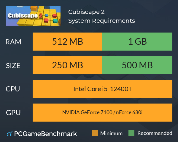 Cubiscape 2 System Requirements PC Graph - Can I Run Cubiscape 2 Cubiscape 2 System Requirements PC Graph - Can I Run Cubiscape 2