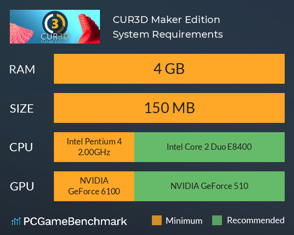 CUR3D Maker Edition System Requirements PC Graph - Can I Run CUR3D Maker Edition CUR3D Maker Edition System Requirements PC Graph - Can I Run CUR3D Maker Edition