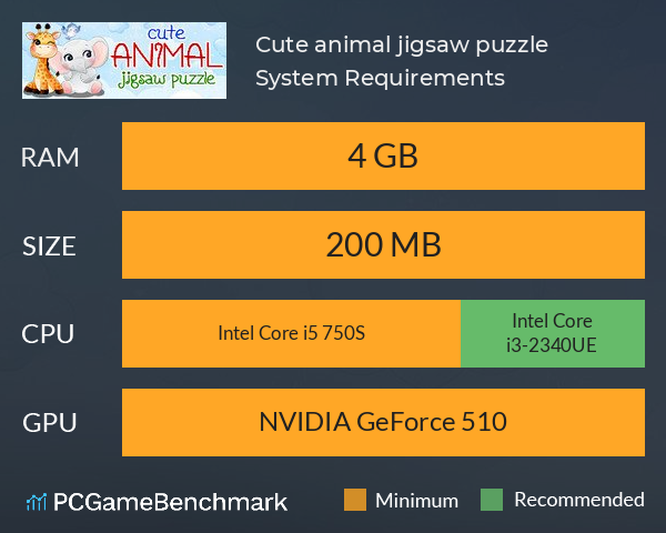 Cute animal jigsaw puzzle System Requirements PC Graph - Can I Run Cute animal jigsaw puzzle Cute animal jigsaw puzzle System Requirements PC Graph - Can I Run Cute animal jigsaw puzzle
