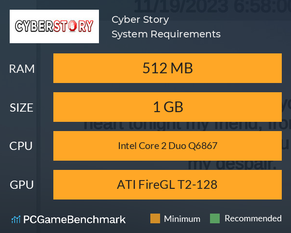 Cyber Story System Requirements PC Graph - Can I Run Cyber Story Cyber Story System Requirements PC Graph - Can I Run Cyber Story