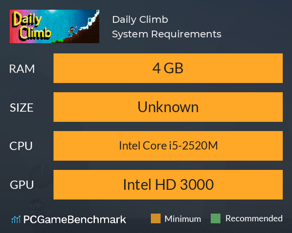 Daily Climb System Requirements PC Graph - Can I Run Daily Climb Daily Climb System Requirements PC Graph - Can I Run Daily Climb