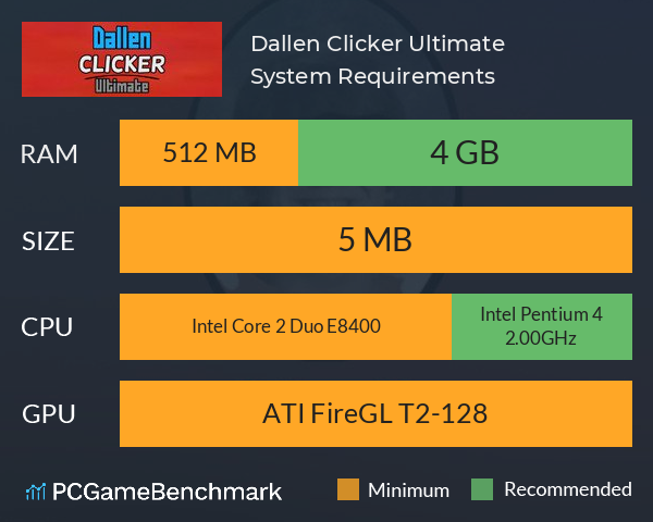 Dallen Clicker Ultimate System Requirements PC Graph - Can I Run Dallen Clicker Ultimate