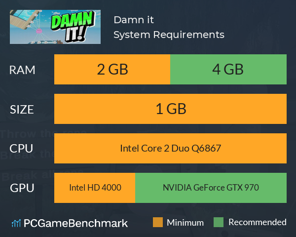 Damn it! System Requirements PC Graph - Can I Run Damn it! Damn it! System Requirements PC Graph - Can I Run Damn it!