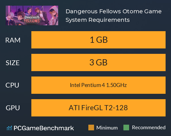 Dangerous Fellows: Otome Game System Requirements PC Graph - Can I Run Dangerous Fellows: Otome Game Dangerous Fellows: Otome Game System Requirements PC Graph - Can I Run Dangerous Fellows: Otome Game