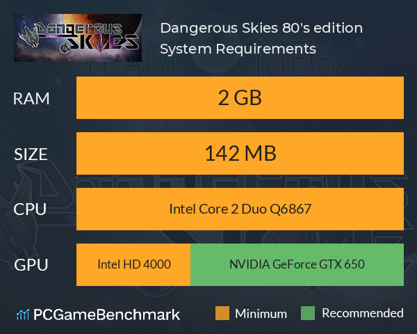 Dangerous Skies 80's edition System Requirements PC Graph - Can I Run Dangerous Skies 80's edition