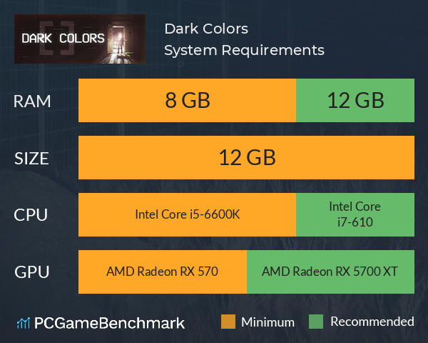 Dark Colors System Requirements PC Graph - Can I Run Dark Colors Dark Colors System Requirements PC Graph - Can I Run Dark Colors