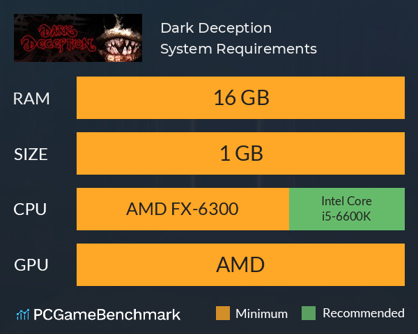 Dark Deception System Requirements PC Graph - Can I Run Dark Deception