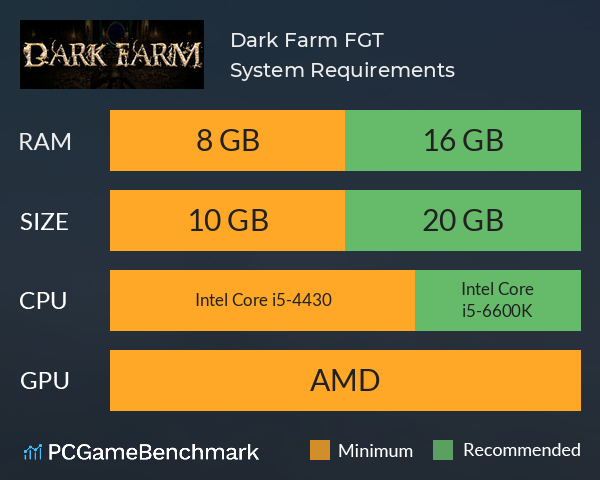 Dark Farm FGT System Requirements PC Graph - Can I Run Dark Farm FGT Dark Farm FGT System Requirements PC Graph - Can I Run Dark Farm FGT