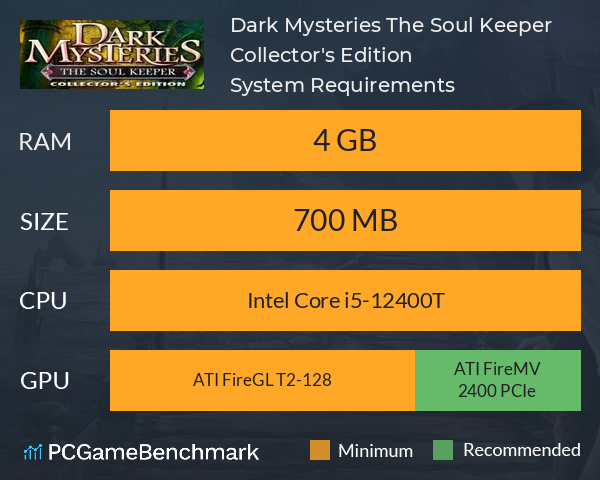 Dark Mysteries: The Soul Keeper Collector's Edition System Requirements PC Graph - Can I Run Dark Mysteries: The Soul Keeper Collector's Edition Dark Mysteries: The Soul Keeper Collector's Edition System Requirements PC Graph - Can I Run Dark Mysteries: The Soul Keeper Collector's Edition