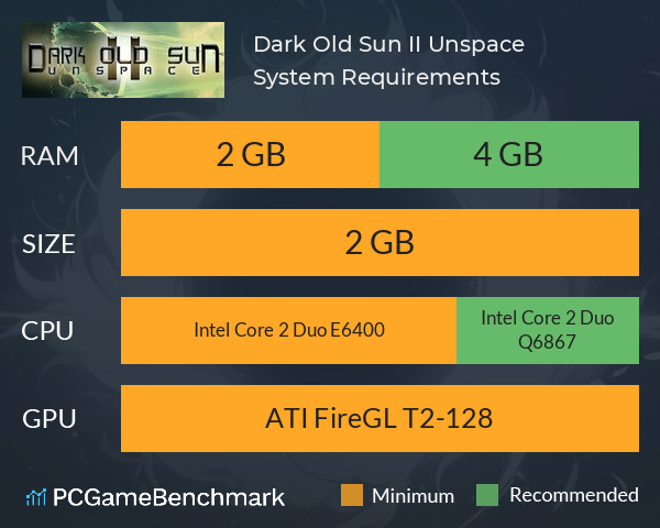 Dark Old Sun II: Unspace System Requirements PC Graph - Can I Run Dark Old Sun II: Unspace Dark Old Sun II: Unspace System Requirements PC Graph - Can I Run Dark Old Sun II: Unspace