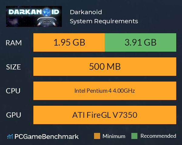 Darkanoid System Requirements PC Graph - Can I Run Darkanoid