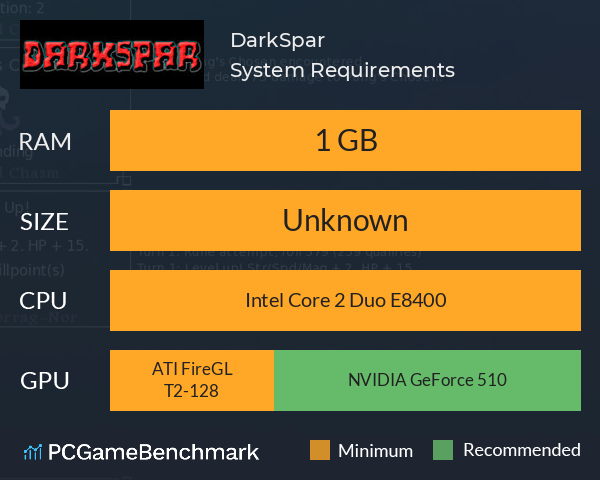 DarkSpar System Requirements PC Graph - Can I Run DarkSpar DarkSpar System Requirements PC Graph - Can I Run DarkSpar