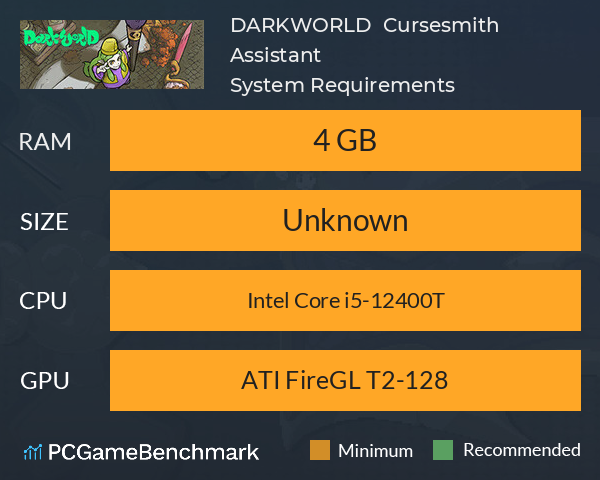 DARKWORLD : Cursesmith Assistant System Requirements PC Graph - Can I Run DARKWORLD : Cursesmith Assistant DARKWORLD : Cursesmith Assistant System Requirements PC Graph - Can I Run DARKWORLD : Cursesmith Assistant