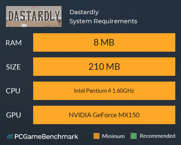 Dastardly System Requirements PC Graph - Can I Run Dastardly Dastardly System Requirements PC Graph - Can I Run Dastardly
