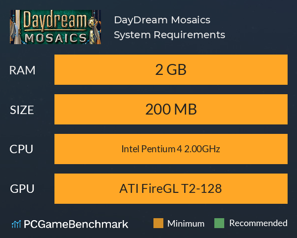 DayDream Mosaics System Requirements PC Graph - Can I Run DayDream Mosaics DayDream Mosaics System Requirements PC Graph - Can I Run DayDream Mosaics
