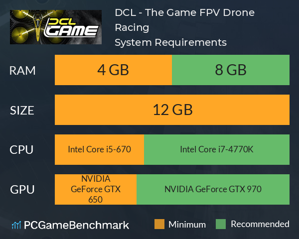 DCL - The Game: FPV Drone Racing System Requirements PC Graph - Can I Run DCL - The Game: FPV Drone Racing