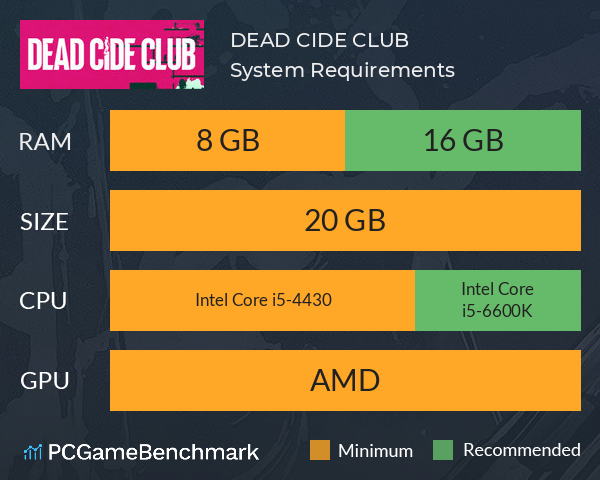 DEAD CIDE CLUB System Requirements PC Graph - Can I Run DEAD CIDE CLUB DEAD CIDE CLUB System Requirements PC Graph - Can I Run DEAD CIDE CLUB