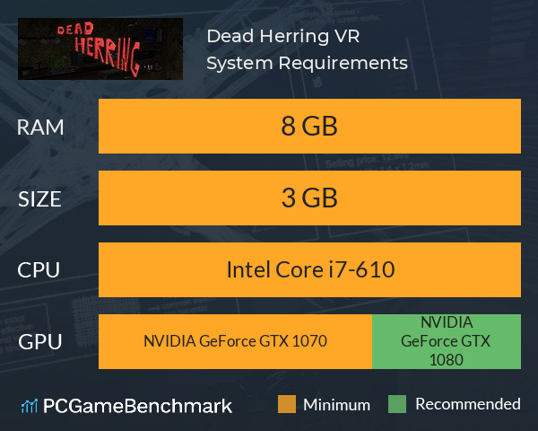 Dead Herring VR System Requirements PC Graph - Can I Run Dead Herring VR Dead Herring VR System Requirements PC Graph - Can I Run Dead Herring VR