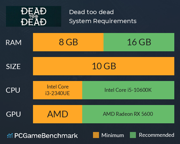 Dead, too dead System Requirements PC Graph - Can I Run Dead, too dead