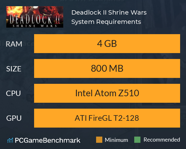 Deadlock II: Shrine Wars System Requirements PC Graph - Can I Run Deadlock II: Shrine Wars