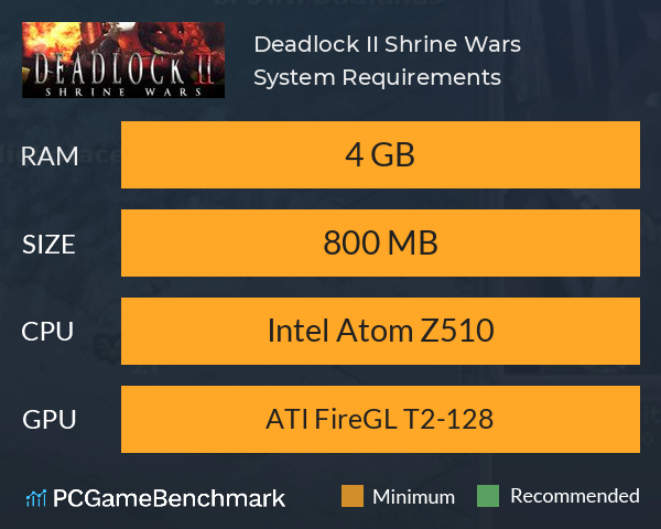 Deadlock II: Shrine Wars System Requirements PC Graph - Can I Run Deadlock II: Shrine Wars Deadlock II: Shrine Wars System Requirements PC Graph - Can I Run Deadlock II: Shrine Wars
