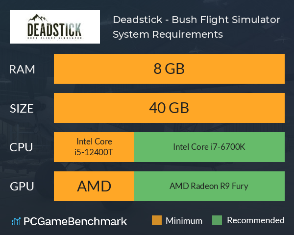 Deadstick - Bush Flight Simulator System Requirements PC Graph - Can I Run Deadstick - Bush Flight Simulator Deadstick - Bush Flight Simulator System Requirements PC Graph - Can I Run Deadstick - Bush Flight Simulator