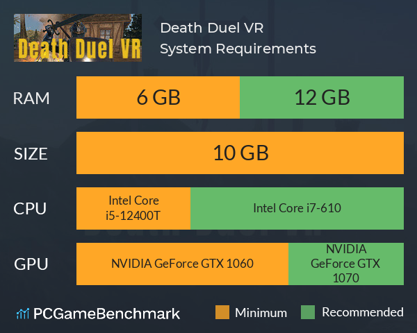 Death Duel VR System Requirements PC Graph - Can I Run Death Duel VR
