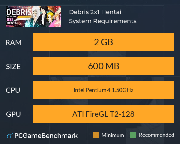 Debris 2x1 Hentai System Requirements PC Graph - Can I Run Debris 2x1 Hentai