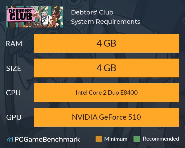 Debtors' Club System Requirements PC Graph - Can I Run Debtors' Club Debtors' Club System Requirements PC Graph - Can I Run Debtors' Club