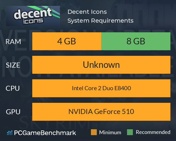 Decent Icons System Requirements PC Graph - Can I Run Decent Icons Decent Icons System Requirements PC Graph - Can I Run Decent Icons