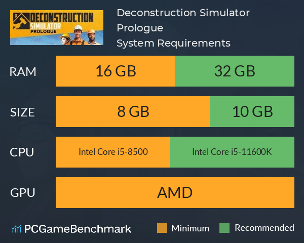 Deconstruction Simulator: Prologue System Requirements PC Graph - Can I Run Deconstruction Simulator: Prologue