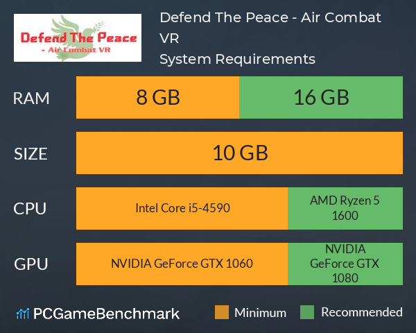 Defend The Peace - Air Combat VR System Requirements PC Graph - Can I Run Defend The Peace - Air Combat VR