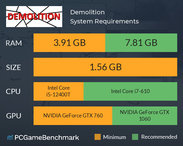 Demolition System Requirements PC Graph - Can I Run Demolition