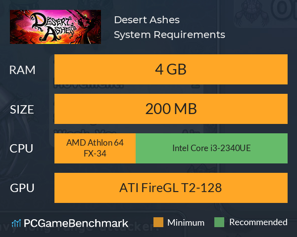 Desert Ashes System Requirements PC Graph - Can I Run Desert Ashes Desert Ashes System Requirements PC Graph - Can I Run Desert Ashes
