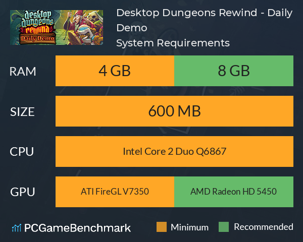 Desktop Dungeons: Rewind - Daily Demo System Requirements PC Graph - Can I Run Desktop Dungeons: Rewind - Daily Demo Desktop Dungeons: Rewind - Daily Demo System Requirements PC Graph - Can I Run Desktop Dungeons: Rewind - Daily Demo