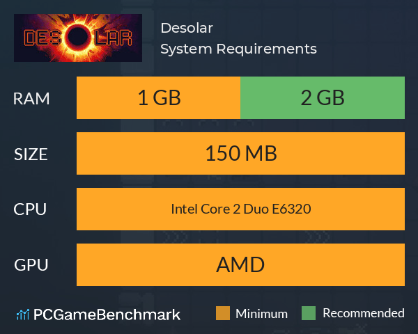 Desolar System Requirements PC Graph - Can I Run Desolar