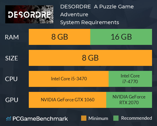 DESORDRE : A Puzzle Game Adventure System Requirements PC Graph - Can I Run DESORDRE : A Puzzle Game Adventure DESORDRE : A Puzzle Game Adventure System Requirements PC Graph - Can I Run DESORDRE : A Puzzle Game Adventure