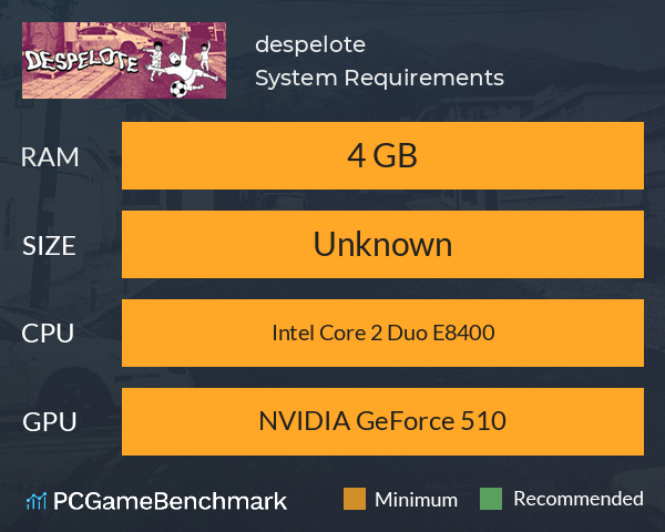 despelote System Requirements PC Graph - Can I Run despelote despelote System Requirements PC Graph - Can I Run despelote