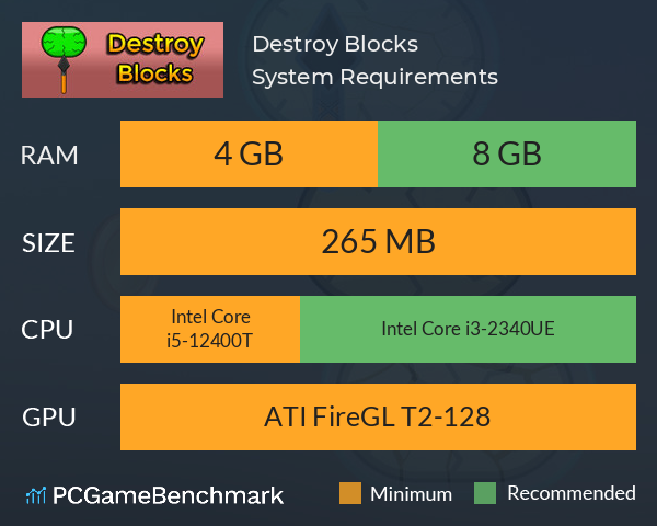 Destroy Blocks System Requirements PC Graph - Can I Run Destroy Blocks Destroy Blocks System Requirements PC Graph - Can I Run Destroy Blocks