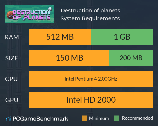 Destruction of planets System Requirements PC Graph - Can I Run Destruction of planets