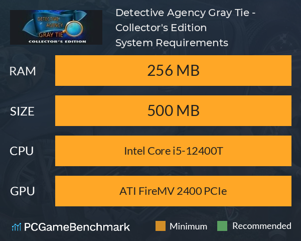 Detective Agency Gray Tie - Collector's Edition System Requirements PC Graph - Can I Run Detective Agency Gray Tie - Collector's Edition Detective Agency Gray Tie - Collector's Edition System Requirements PC Graph - Can I Run Detective Agency Gray Tie - Collector's Edition