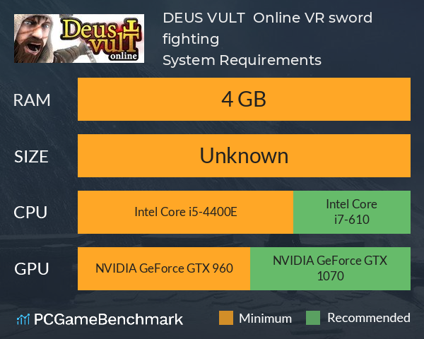 DEUS VULT | Online VR sword fighting System Requirements PC Graph - Can I Run DEUS VULT | Online VR sword fighting