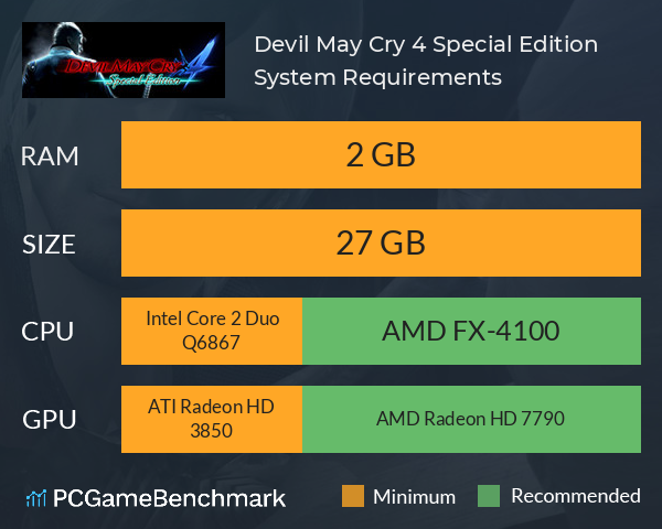 Devil May Cry 4 Special Edition System Requirements - Can I Run It? -  PCGameBenchmark